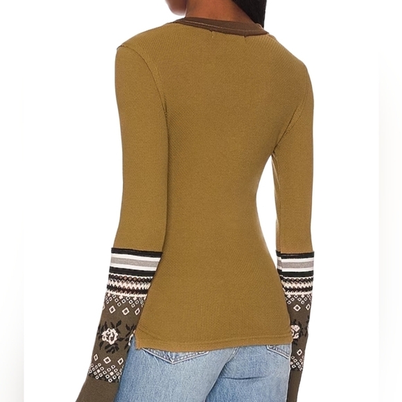 Free People Mikah Layering Cuff Top in Army Combo - Picture 2 of 7